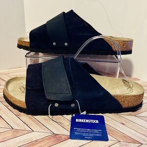 Birkenstock Kyoto Black Nubuck Suede EU 44 M 11 Slide Sandals Regular Fit
